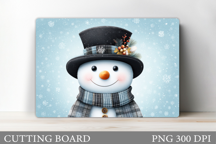 Snowman Cutting Board Design. Christmas Cutting Board