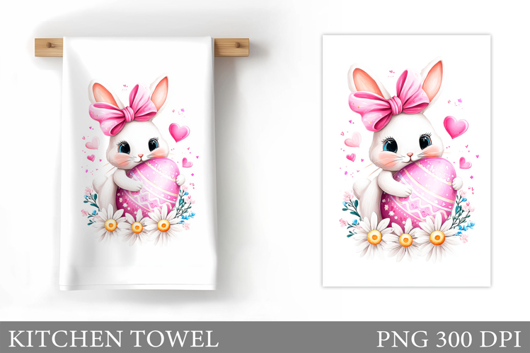 Easter Bunny Kitchen Towel. Bunny Kitchen Towel Sublimation