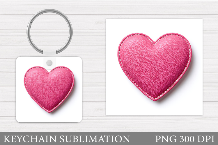 Heart Keychain Design. 3D Heart Keychain Sublimation