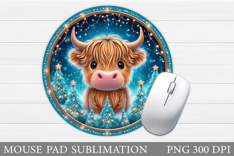 Christmas Cow Mouse Pad. Christmas Mouse Pad Sublimation