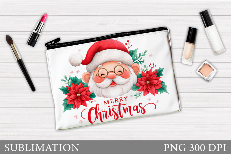 Santa Claus Cosmetics Bag. Christmas Makeup Bag Sublimation