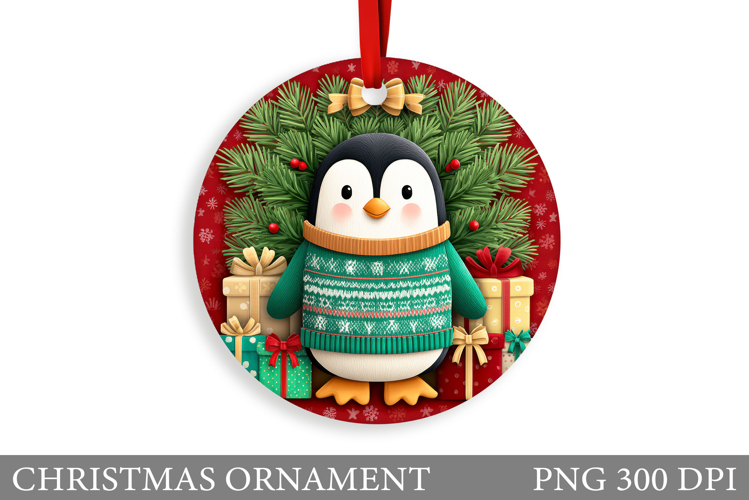Cute Penguin Christmas Ornament. Christmas Ornament Design