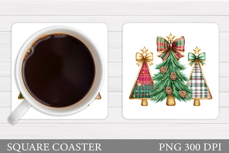 Christmas Tree Coaster Design. Christmas Coaster Sublimation
