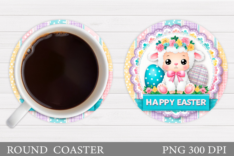 Easter Lamb Coaster Design. Easter Coaster Sublimation