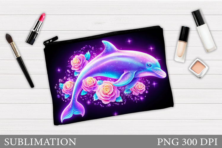 Dolphin Makeup Bag Design. Dolphin Cosmetics Bag Sublimation