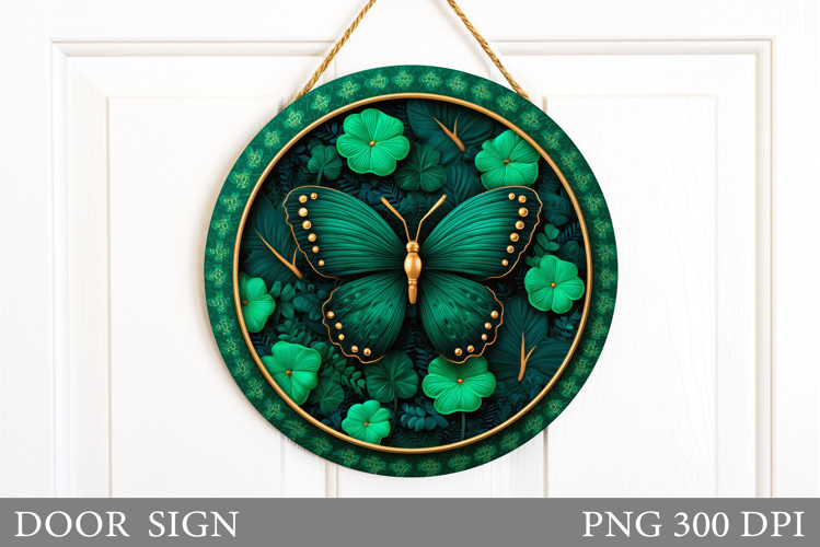 St Patrick Butterfly Door Sign. St Patrick Door Sign Design