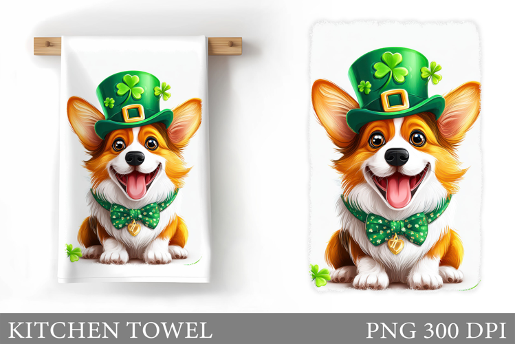 St Patrick Dog Kitchen Towel. St Patrick Kitchen Towel