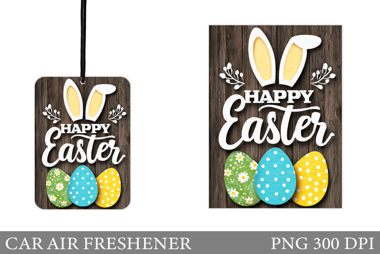 Easter Car Air Freshener. Happy Easter Sublimation