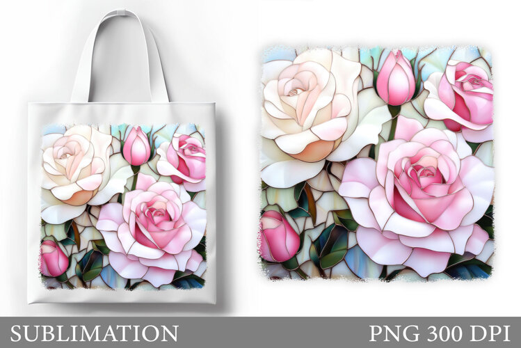 Roses Tote Bag Design. Flowers Roses Sublimation example image 1