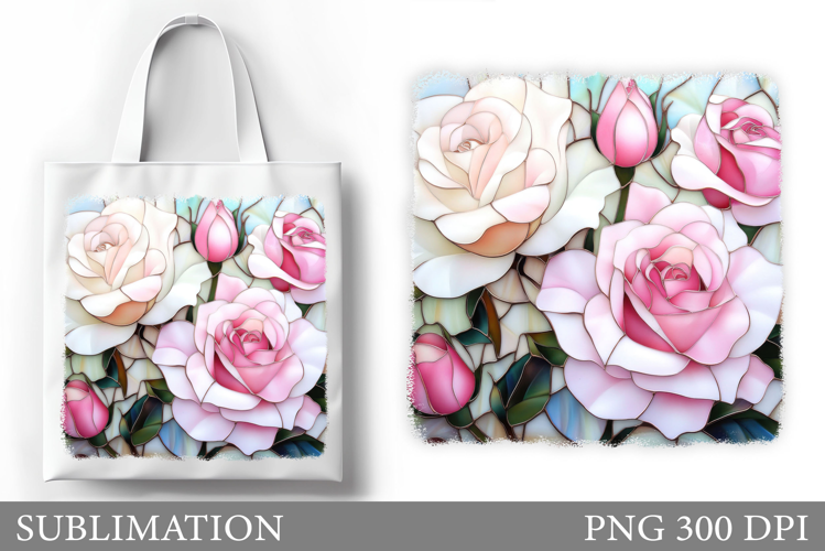 Roses Tote Bag Design. Flowers Roses Sublimation