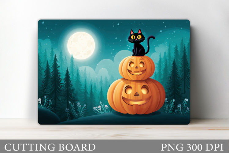 Black Cat Cutting Board. Halloween Cutting Board Design