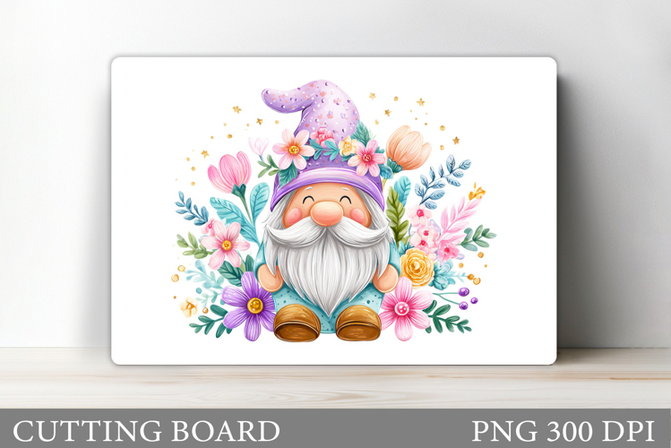 Spring Gnome Cutting Board. Spring Cutting Board Sublimation