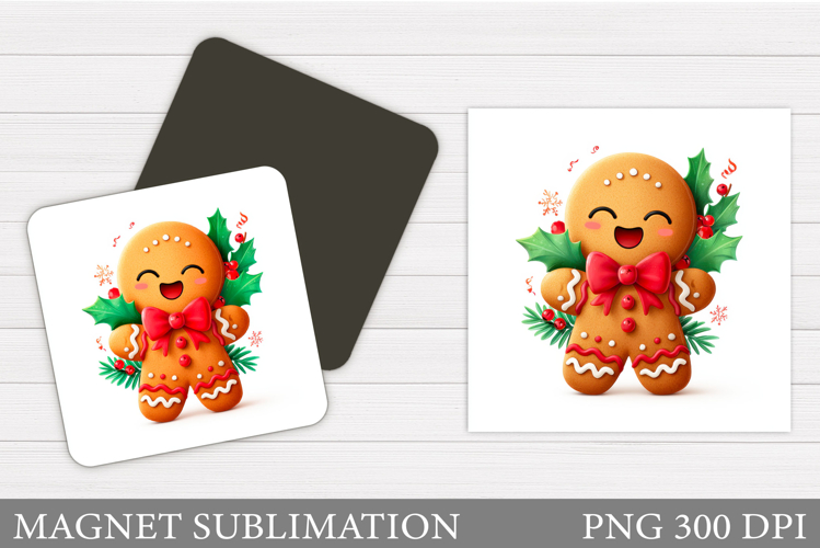 Gingerbread Magnet Design. Christmas Magnet Sublimation