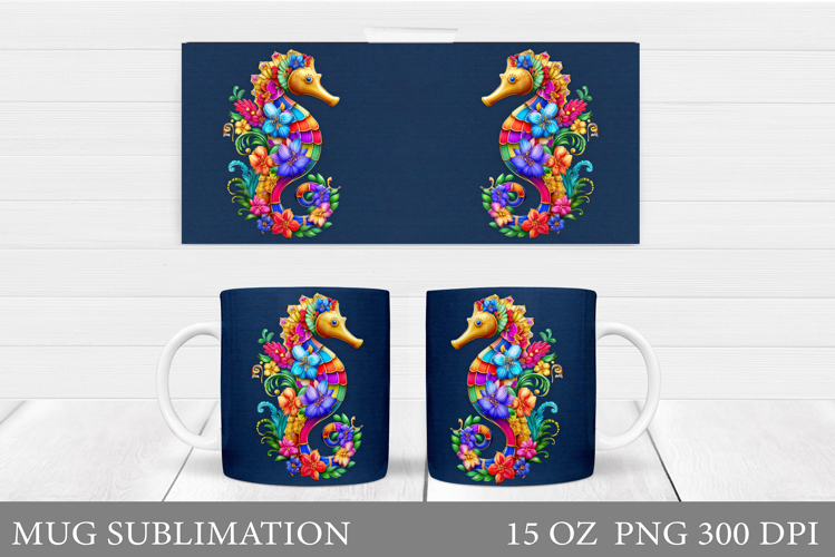 Seahorse Mug Sublimation. Seahorse Sublimation