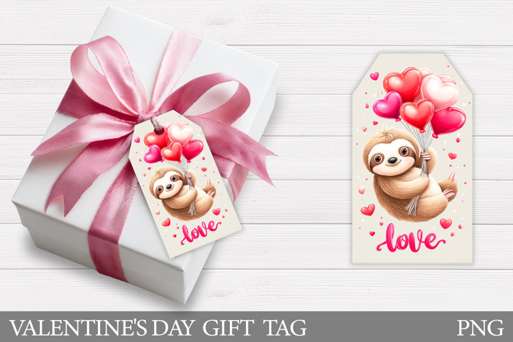 Valentines Sloth Gift Tag. Valentines Gift Tag Printable