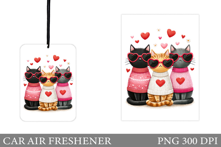 Cute Cats Car Air Freshener. Valentines Car Air Freshener