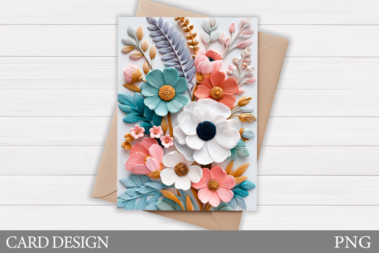 Flowers Card Printable. Floral Card Design