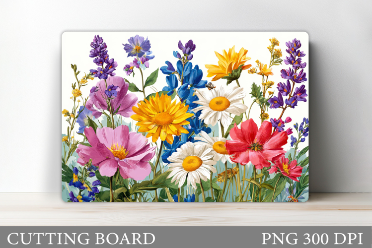 Wildflowers Cutting Board. Flowers Cutting Board Sublimation