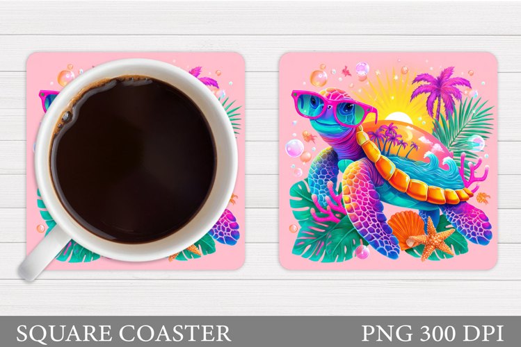Cute Turtle Coaster Design. Sea Turtle Sublimation