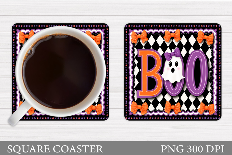 Boo Coaster Design. Halloween Sublimation