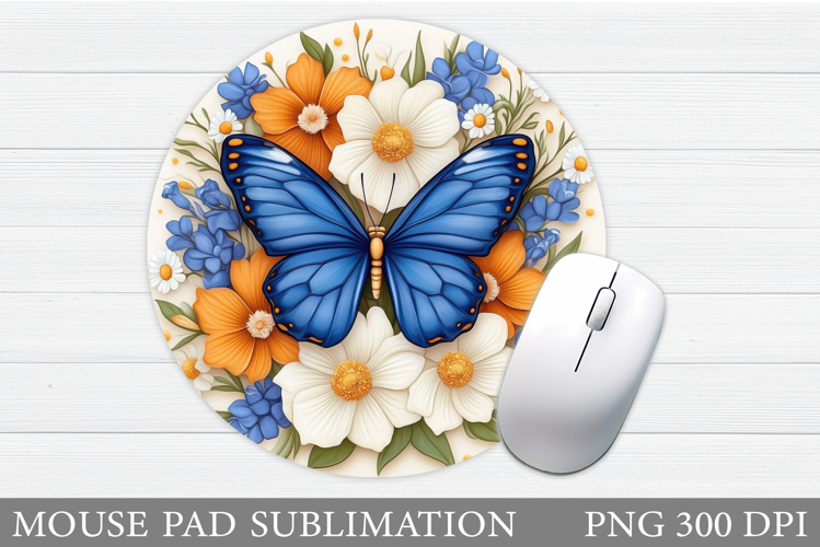 Butterfly Mouse Pad Sublimation. Round Mouse Pad Butterfly
