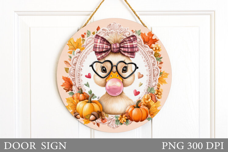Fall Goose Door Sign Desin. Fall Door Sign sublimation example image 1