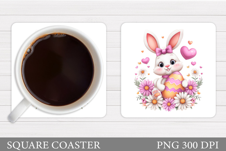 Easter Bunny Coaster Design. Easter Coaster Sublimation