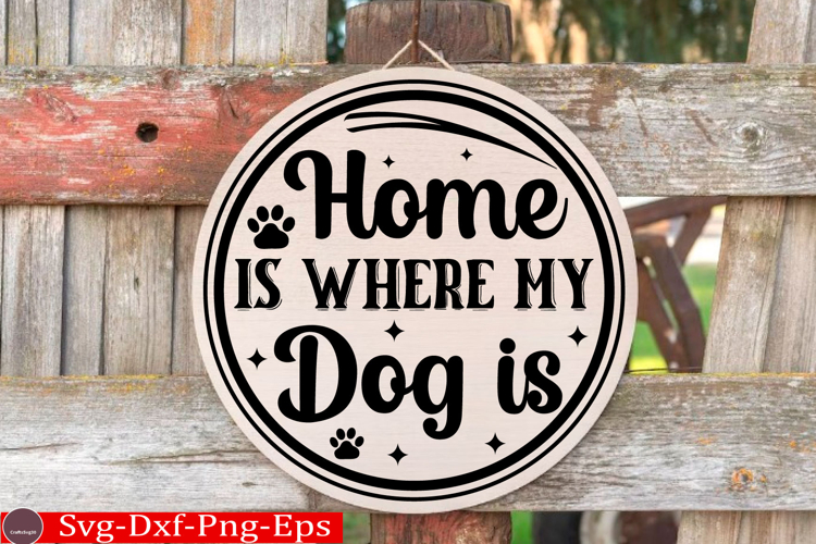 Dog Round Sign Design SVG Dog SVG File