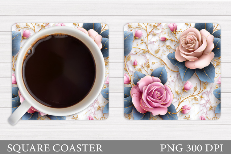 Roses Coaster Design. Roses Sublimation