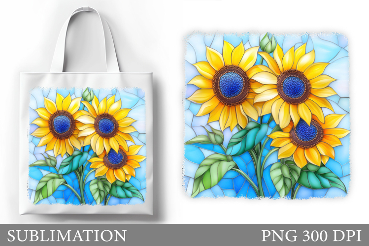 Sunflowers Tote Bag Design. Sunflowers Sublimation