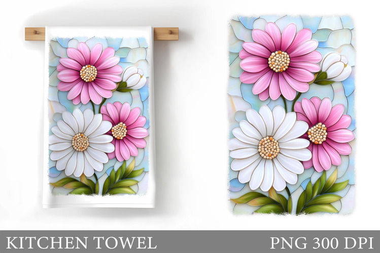 Flowers Kitchen Towel. Floral Kitchen Towel Design