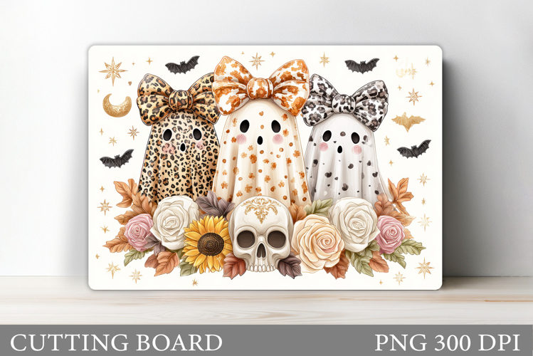 Ghost Cutting Board Sublimation. Halloween Cutting Board