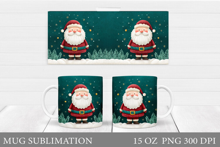 Cute Santa Claus Mug Design. Christmas Mug Sublimation example image 1