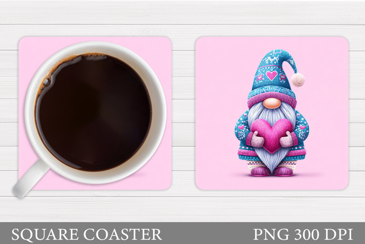 Valentines Gnome Coaster. Valentines Coaster Sublimation