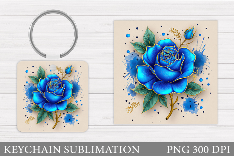 Rose Keychain Sublimation. Flowers Keychain Design