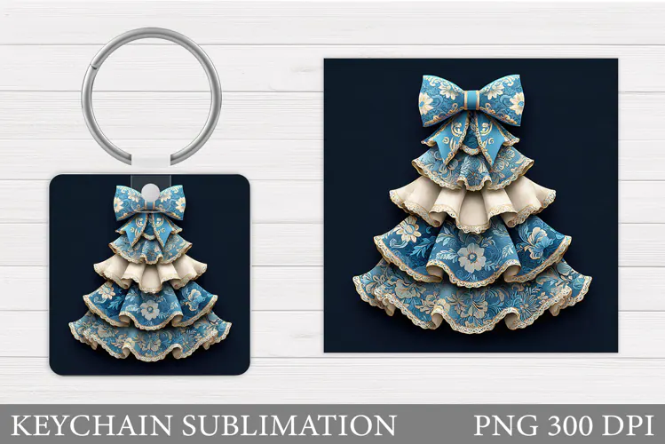 Christmas Tree Keychain. Christmas Keychain Sublimation