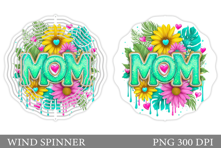 Mothers day Wind Spinner. Floral Wind Spinner Sublimation