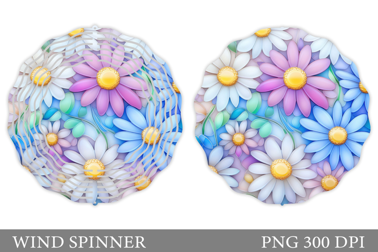 Daisy Flowers Wind Spinner. Floral Wind Spinner Design