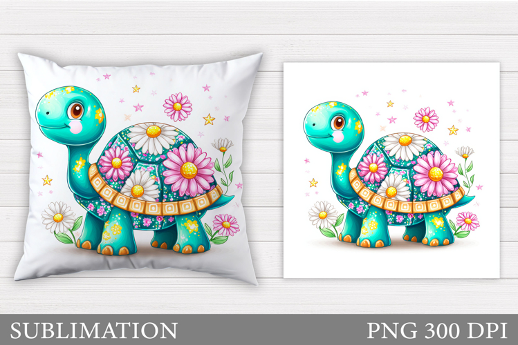 Cute Turtle Pillow Design. Cute Turtle Sublimation