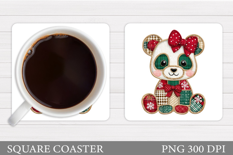 Christmas Panda Coaster. Christmas Coaster Sublimation