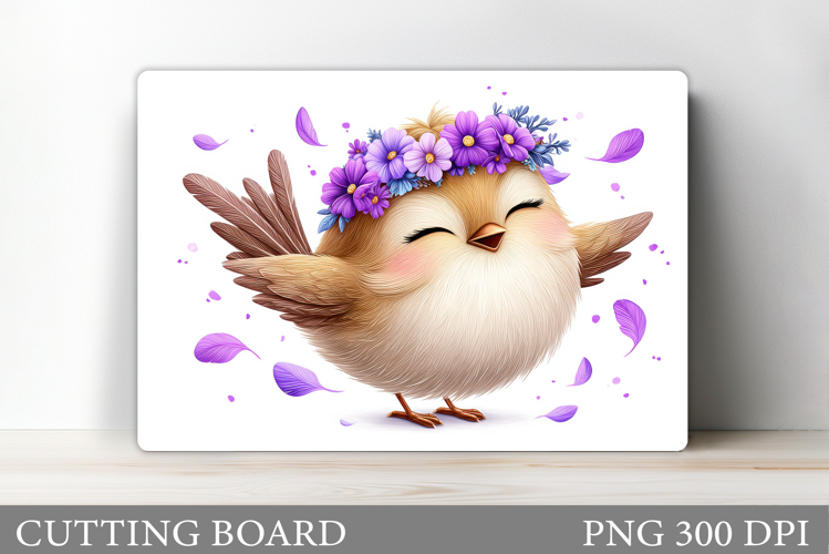 Cute Bird Cutting Board Design. Cute Bird Sublimation