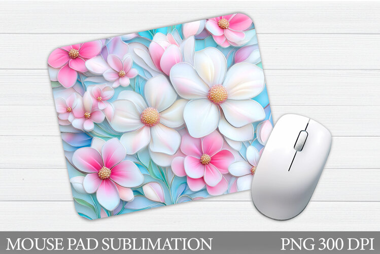 Floral Mouse Pad Design. Flowers Mouse Pad Sublimation example image 1