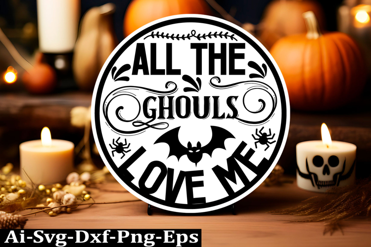 Halloween round sign svg design and Halloween quotes