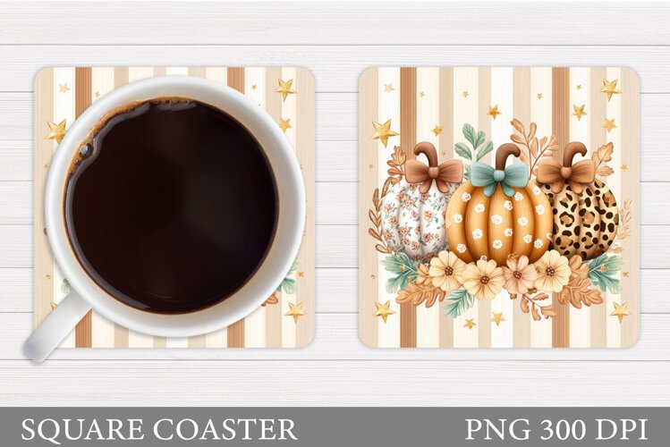 Pumpkin Coaster Design. Pumpkin Sublimation example image 1