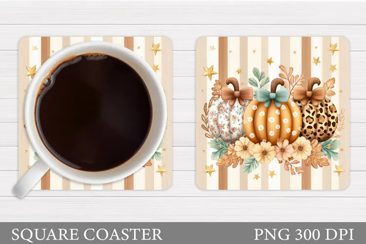 Pumpkin Coaster Design. Pumpkin Sublimation