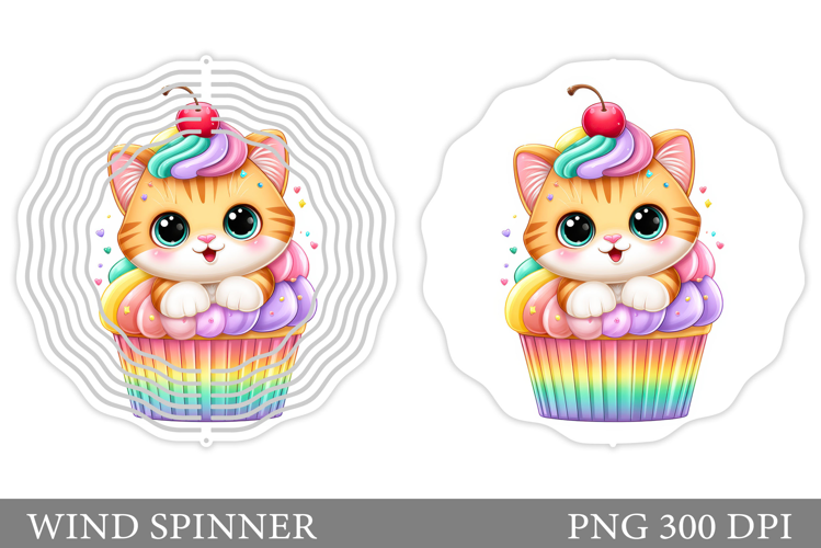Cute Cat Wind Spinner Design. Cat Sublimation