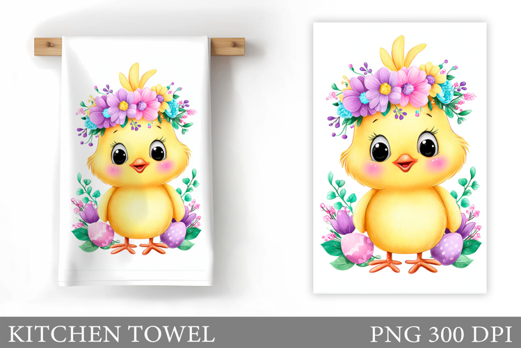 Easter Chick Kitchen Towel. Chick Easter Kitchen Towel