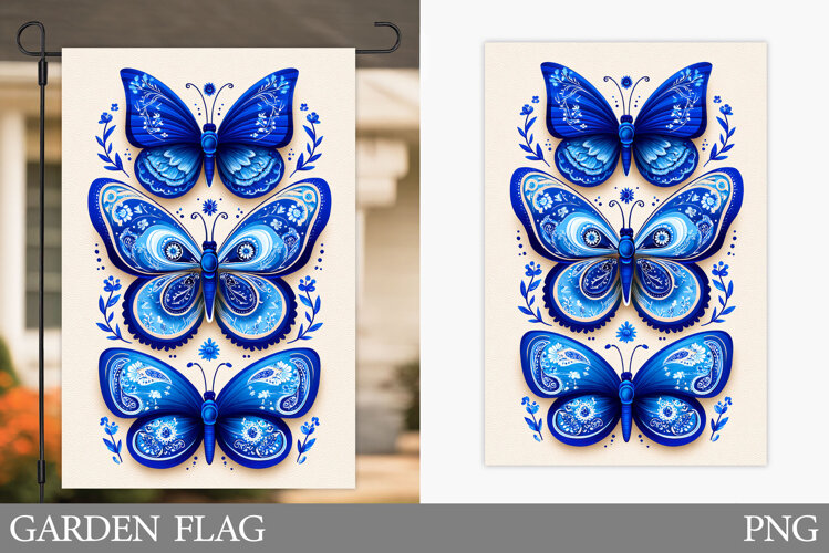 Butterflies Garden Flag Design. Butterflies Sublimation example image 1