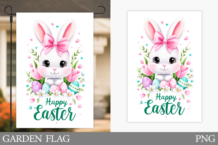 Easter Bunny Garden Flag. Easter Garden Flag Sublimation
