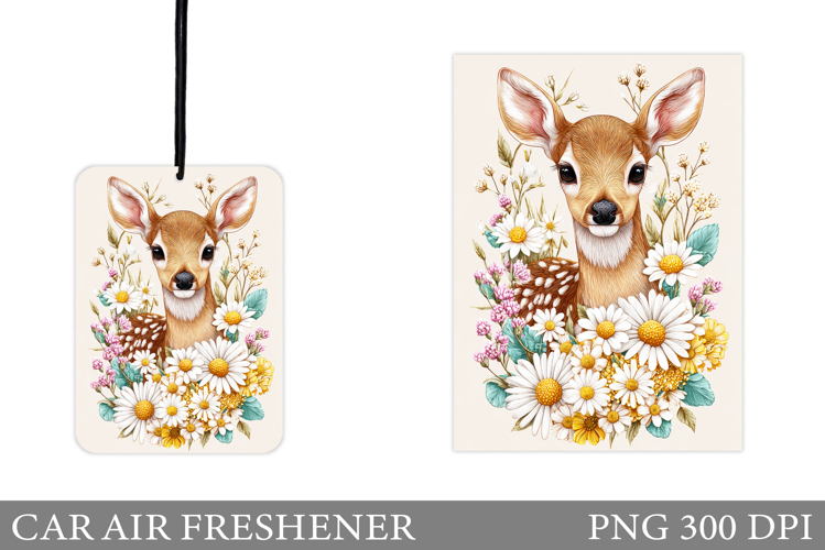 Cute Deer Car Air Freshener. Cute Deer Sublimation